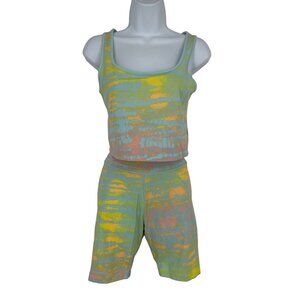 Puma Womens Tie-Dye Tank Top & Shorts Set Multicolor Size M